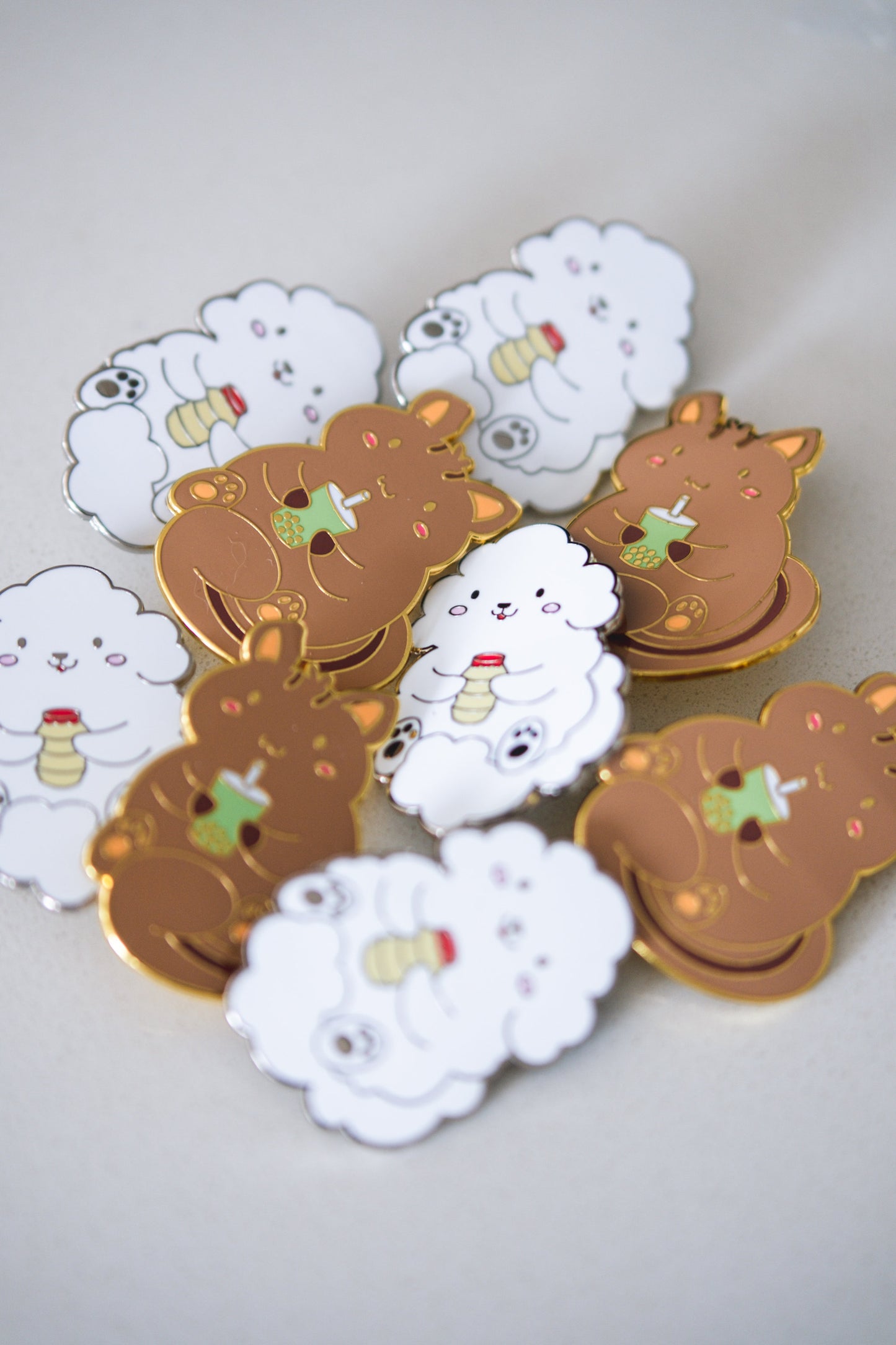 Boba squeak enamel pin